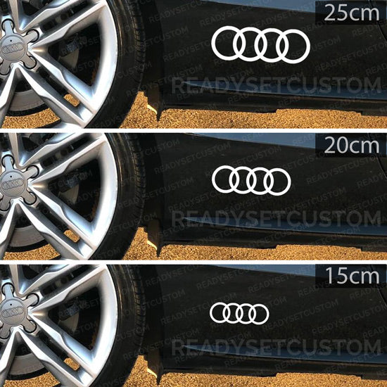 2x Audi Rings Logo Decal Sticker