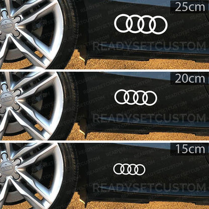 2x Audi Rings Logo Decal Sticker