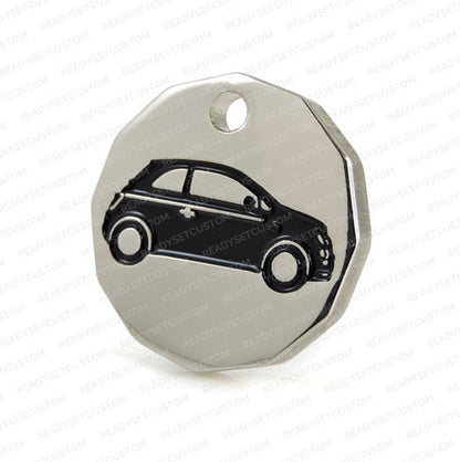 Fiat 500 Shopping Trolley Coin Keychain