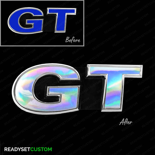 GT Badge Colour Change Overlay Decal Stickers for VW Polo GT - Front & Rear
