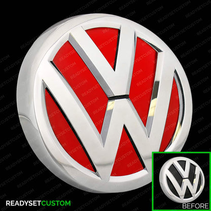 VW Badge Colour Change Inlay Stickers for Polo MK5 6C - Front & Rear
