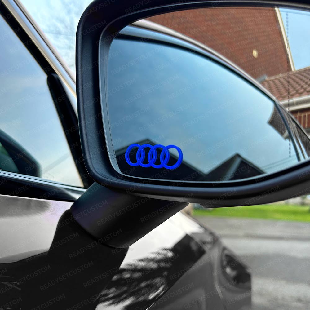 4x Small Audi Logo Stickers Decals | Mirror, Interior & Exterior