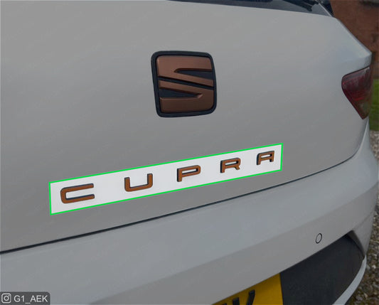 Rear CUPRA Badge Colour Change Overlay Sticker Decal for CUPRA Formentor and Mk4 Leon