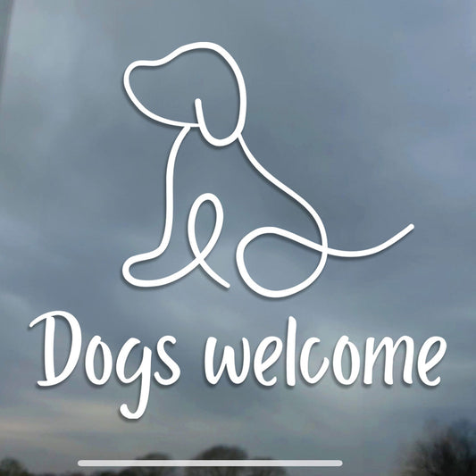 Dogs Welcome Sticker / Decal | Dog Friendly Pub, Shop, Cafe Window