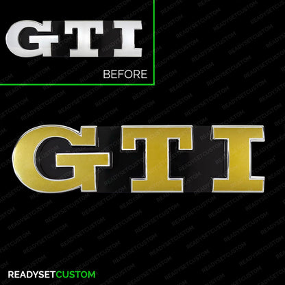 GTI Badge Colour Change Overlay Decals for VW GOLF Mk5 2004 - 2013, Mk6, POLO Mk4F