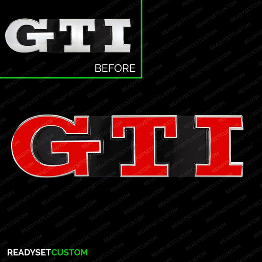 GTI Badge Colour Change Overlay Decals for VW GOLF Mk5 2004 - 2013, Mk6, POLO Mk4F