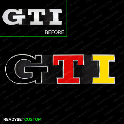 GTI Colour Change Badge Overlay Decals for VW POLO Mk5 Mk6, GOLF Mk7 & Mk7.5
