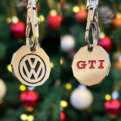 VW GTI Shopping Trolley Coin Keychain Gift