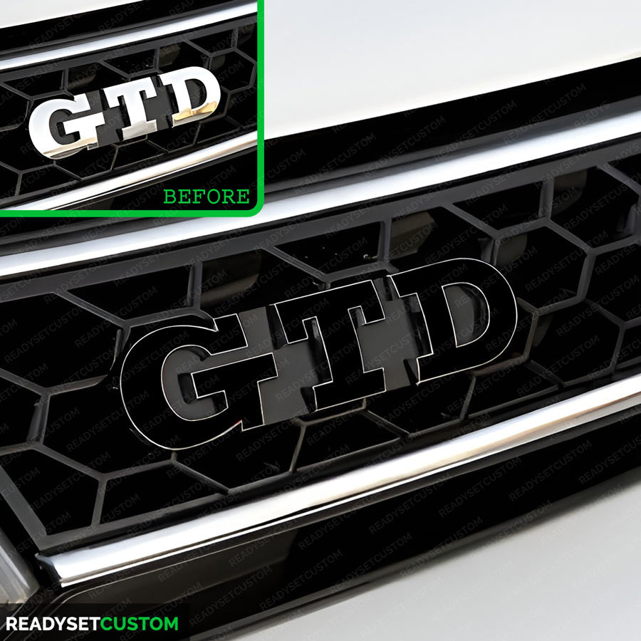 GTD Sticker Overlay for Front & Rear GTD Badges | Compatible with VW GOLF MK7 & 7.5