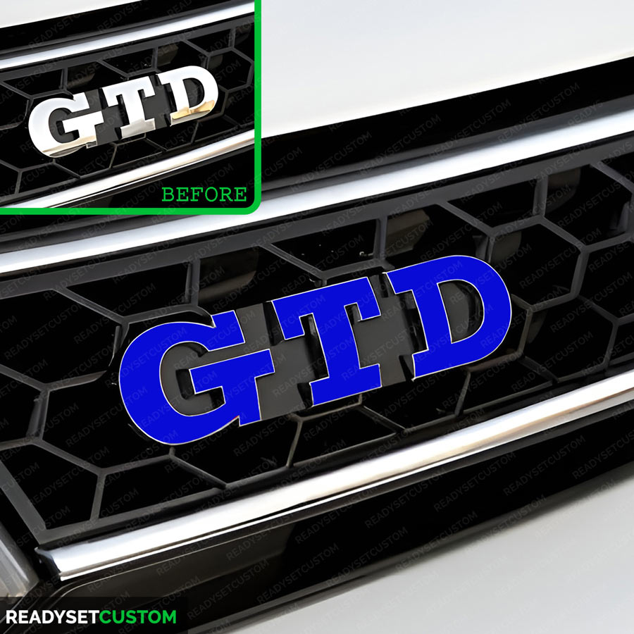 GTD Sticker Overlay for Front & Rear GTD Badges | Compatible with VW GOLF MK7 & 7.5