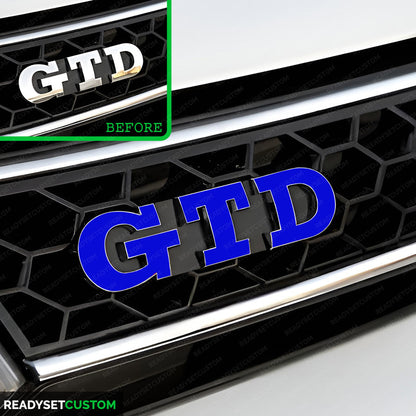 GTD Sticker Overlay for Front & Rear GTD Badges | Compatible with VW GOLF MK7 & 7.5