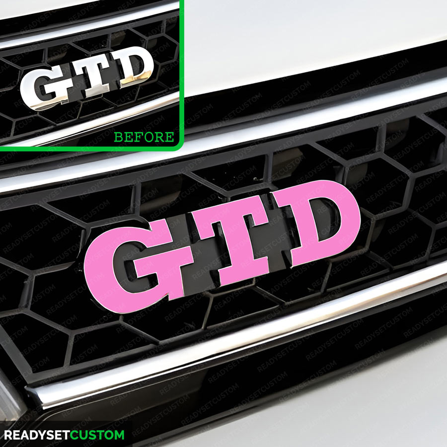 GTD Sticker Overlay for Front & Rear GTD Badges | Compatible with VW GOLF MK7 & 7.5