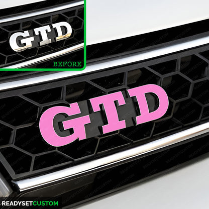 GTD Sticker Overlay for Front & Rear GTD Badges | Compatible with VW GOLF MK7 & 7.5