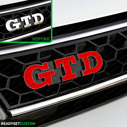 GTD Sticker Overlay for Front & Rear GTD Badges | Compatible with VW GOLF MK7 & 7.5