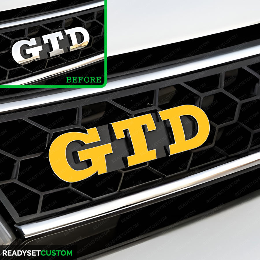 GTD Sticker Overlay for Front & Rear GTD Badges | Compatible with VW GOLF MK7 & 7.5