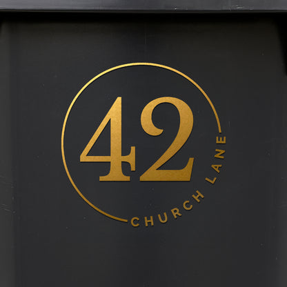 2 x Personalised House Number & Road Name Sticker for Front Door, Window, Letter Box, Wheelie Bin