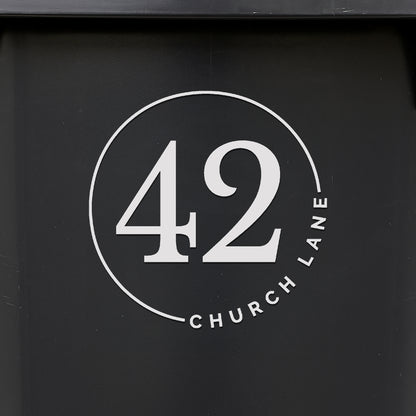 2 x Personalised House Number & Road Name Sticker for Front Door, Window, Letter Box, Wheelie Bin