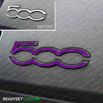 Dashboard 500 Badge Colour Change Overlay Sticker for Fiat 500 & Abarth