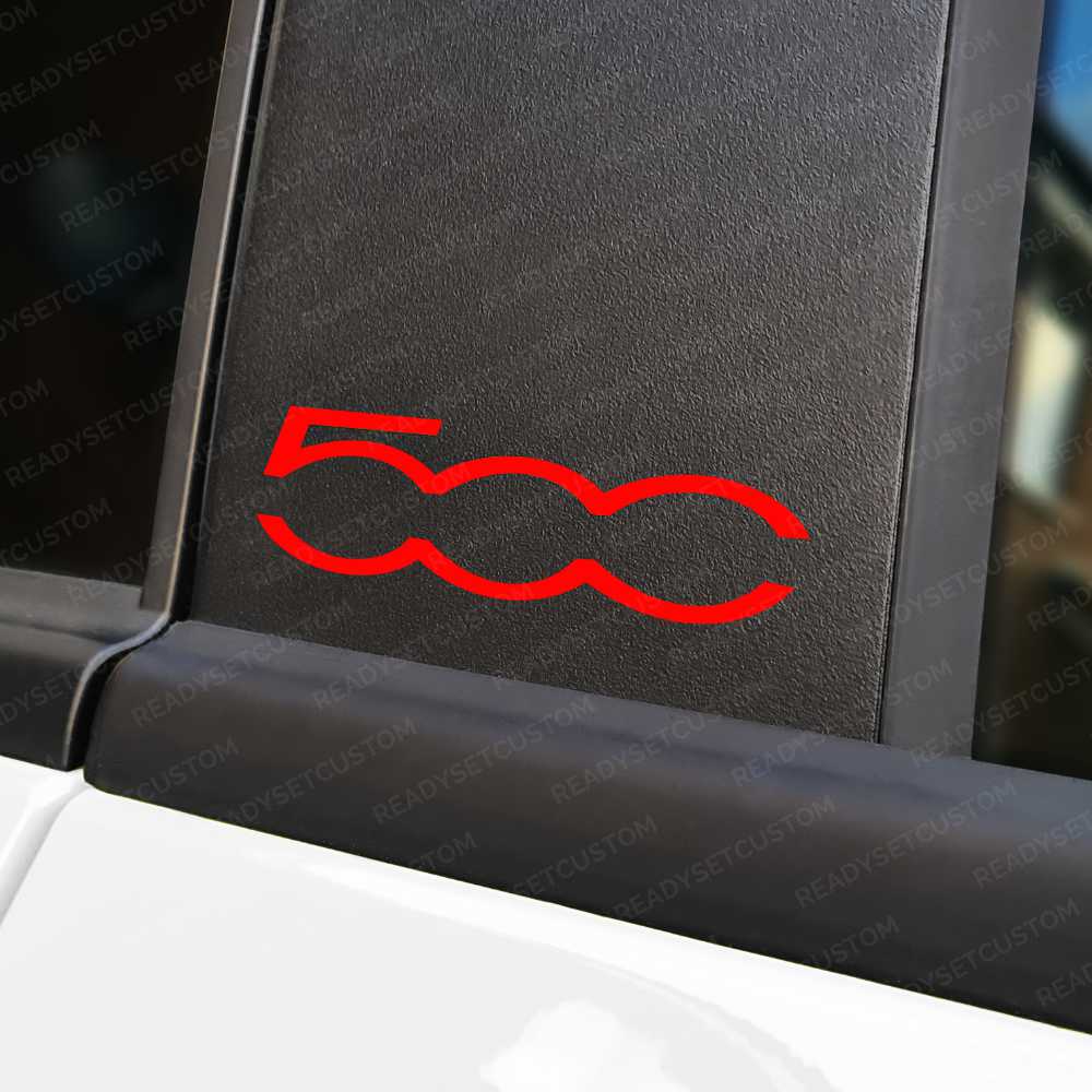 Fiat 500 Door Pillar Stickers Decals