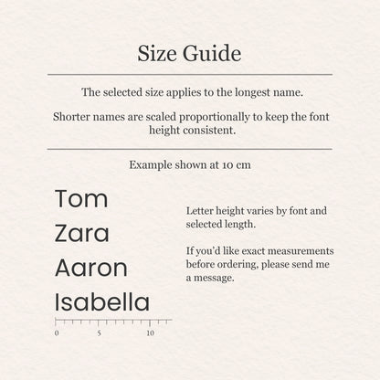 Personalised Name Stickers – Mirror Gold, Silver, Black or White Vinyl Decals